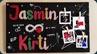 Easy String Art Tutorial for Couples | Pin and Thread Art Patterns | couple name #stringartcrafts