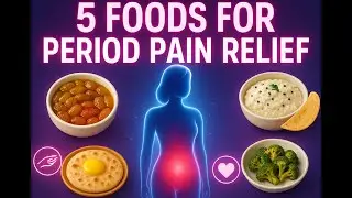 🔥 Top 5 Foods to Reduce Period Pain Naturally | PMS Relief | Easy Stretches for Cramps #shorts