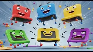 Cinco pequeños trampolines de juguete saltan | Rimas para Niños y Canciones Infantiles