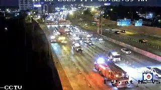 Semi-truck fire leads to road closure, heavy traffic on I-95 in Miami-Dade