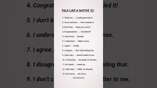 Talk Like Native 😎#learnenglish #english #native #american #englishshorts #spokenenglish