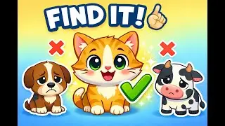Find the Cat 🐱 | Fun Guessing Game for Toddlers (1&ndash;4) | Learning Animals #findit