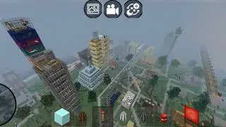 Destroying the big city in mini block craft.