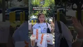 Trying Sabrina Carpenter's Drink from Dunkin Donuts🥤🍓