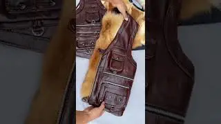 Part 1 The real leather and fur vest is so warm to wear