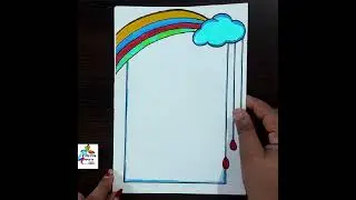 rainbow border design/border designs on paper/rainbow clouds border design/border designs #shorts