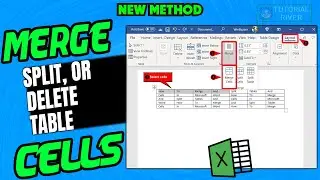How to Merge, split, or delete table cells In Excel