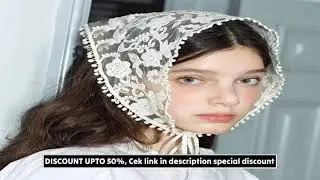 White Woven Floral Lace Hair Scarf Wraps Women Retro Triangle Headscarf Hat Travel Photo H