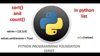 SORT AND COUNT METHODS IN PYTHON LIST