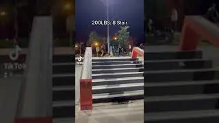 Biggest Human to Ollie a Stair Set World Record!😱 #shorts #loseweight #visiontwins