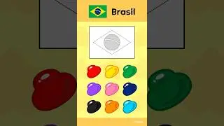 🎨 Vamos Colorir a Bandeira do Brasil | Bandeiras do Mundo #JunyTony #shorts