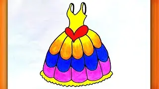 Frock drawing || Barbie dress drawing||Frock drawing easy||Dress drawing step by step||Jama drawing.