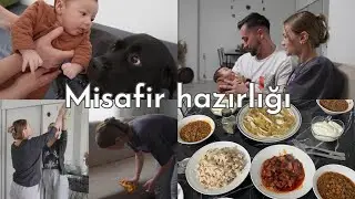 YEMEĞE MİSAFİRİM VAR | Yeni işimiz 🙏🏼Ev temizliği, iki akşam menüsü ve gece rutinim