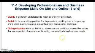 Professionalism and Business Etiquette