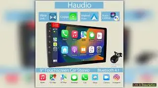 Haudio 9 Double Din Car StereoWireless CarPlayAndroid Auto Car Radio with Backup CameraBT 41GPS WiF