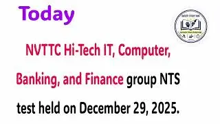 Today&rsquo;s NAVTTC HI Tech IT, Computer, Banking & Finance NTS Solved Paper ! 101-Batch-10 - NVTTC Paper