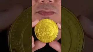 Big Gold Coin Chocolate ASMR #ASMR #GoldCoin #Chocolate #Satisfying