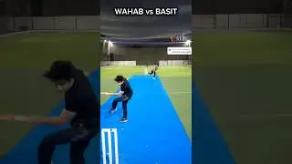 Headshot 😅 Wait For Last Ball 🌝 Wahab Vs Basit - 1 Over Match - Off Yorker #youtubeshorts #shorts