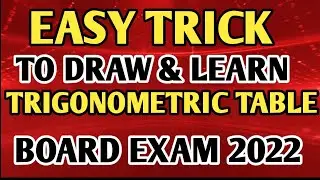 Easy Trick to Learn Trigonometric Table|Draw and Learn |Geometry|BOARD EXAM 2022