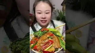 Delicious Home-cooked Meal 😋 Fried Bacon with Bamboo Shoots & Fresh Vegetables #asmr #mukbang 