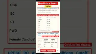 UPPSC RO ARO 2023 Expected Mains Cutoff✌️जल्दी देखो😀 Qualifying Cutoff Marks😱 #shorts #cutoff #ro