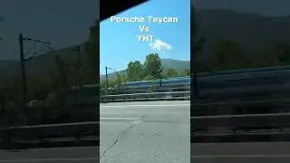 Porsche Taycan TurboS в погоне за поездом
