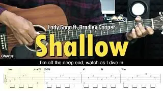 Shallow - Lady Gaga ft. Bradley Cooper | EASY Guitar Tutorial - Chords / Lyrics - Guitar Lessons
