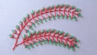 Hand Embroidery | Back Stitch with Bead Work | Hand Embroidery Designs #32