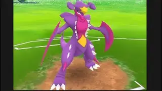 Destroying this team rocket grunt with the new SHINY MEGA GARCHOMP | Pok&eacute;mon go