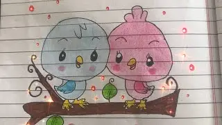 #Drawing,#Titlepage,#Birdsdrawing,#Notebookdecore,#Frontpageideas,#Easydrawing,