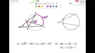 M9 Honors Geometry Unit 8 Review Part 2 - Circles