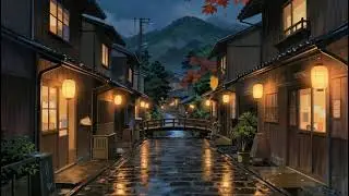 🌧️ Japanese Countryside Rainy Night Lo-fi | Warm Piano Mix for Focus & Calm 🌙