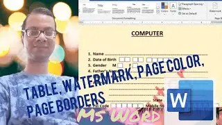 Table , Watermark , Page Color , Page Borders  in MS WORD - 36