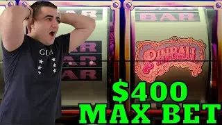 $400 Max Bet & My BIGGEST JACKPOT EVER On Pinball Slot