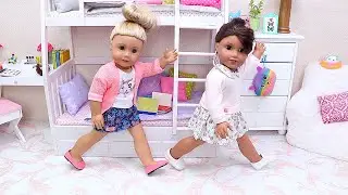 Baby doll sisters evening routine after school! Play Toys pyjama party