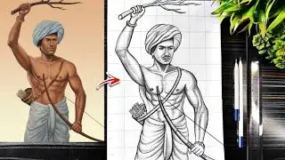 Birsa Munda Drawing Easy, Tribal Day Drawing,Birsa munda Jayanti Drawing, Step By Step Tutorial