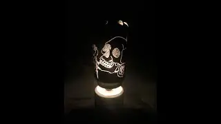 DIY rotating concrete lamp from coke cans