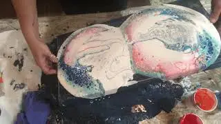 #66.  A negative space pour
