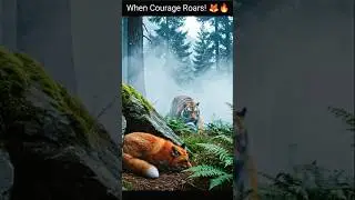 Bold Fox Challenges The Mighty Tiger In A Cold Forest! 🦊🐅#Wild #Fox #Tiger