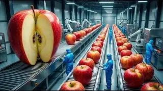 How Apples Are Processed  Inside a Mega Apple Processing Plant ASMR