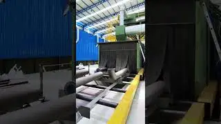 Shot blasting machine for steel pipe and h beams