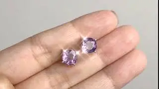 Amethyst Stud Earrings 7mm