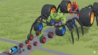 Big & Small Hirochi Dump Truck Mcqueen vs Hulk train monster - Beamng Drive 🚨