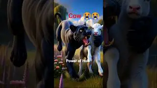 😱 Death Chase Near the Pond &ndash; Story of Cow, Calf and Black Panther #ai #cow #calf  #blackpanther