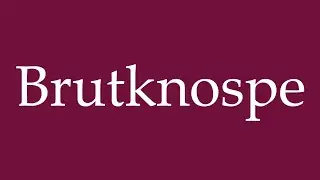 How to Pronounce ''Brutknospe'' (Brood bud) Correctly in German