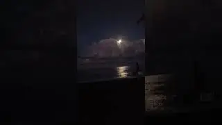 Full Moon Over Mediterranean Ocean - Falerna Italy #nature #moon #waves