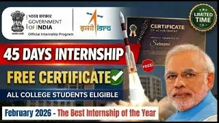 ISRO Internship 2026 |  Apply Online Now  for all Students  | Internship Get Certificate