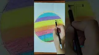 Sky Drawing in circle with pencil Colour #shorts #short #art #forkids