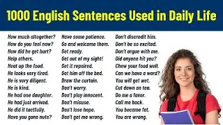 1000 English Sentences Used in Daily Life || English Sentences for Daily Use || Daily Use Sentences