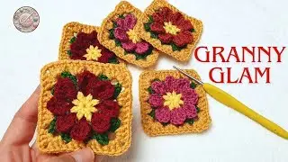 🔥&iexcl;Atenci&oacute;n CROCHETERAS! Este CUADRADO DE ABUELA floral 3D est&aacute; revolucionando el crochet-paso a paso